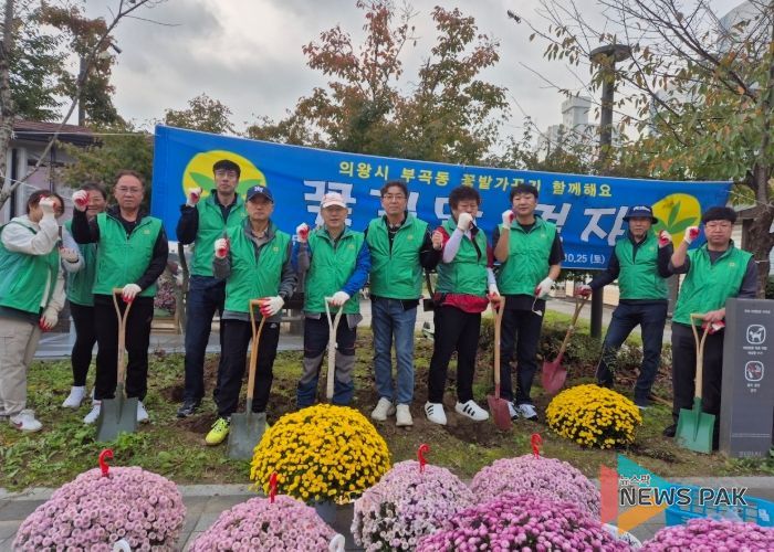 의왕시 부곡동 새마을지도자협의회, 부곡공원 국화 식재 및 가을철 농촌일손돕기 실시