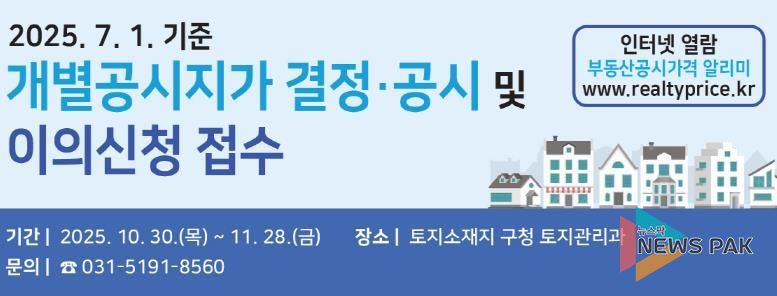수원시 영통구, 2025. 7. 1. 기준 개별공시지가
