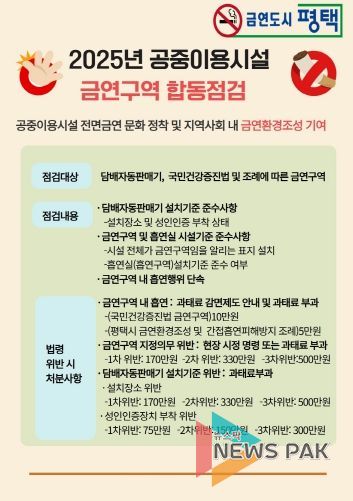 평택시, 2025년 하반기 공중이용시설 금연 합동 지도점검