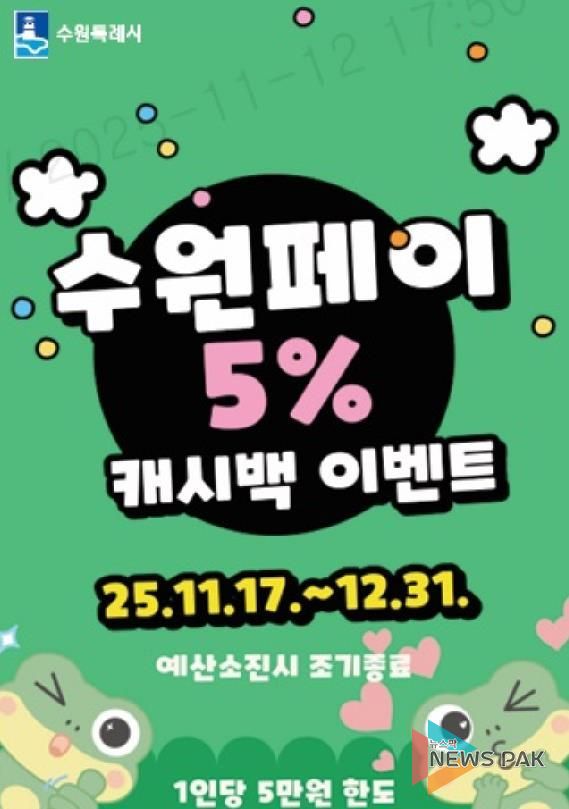 수원페이 5% 캐시백 이벤트 홍보물