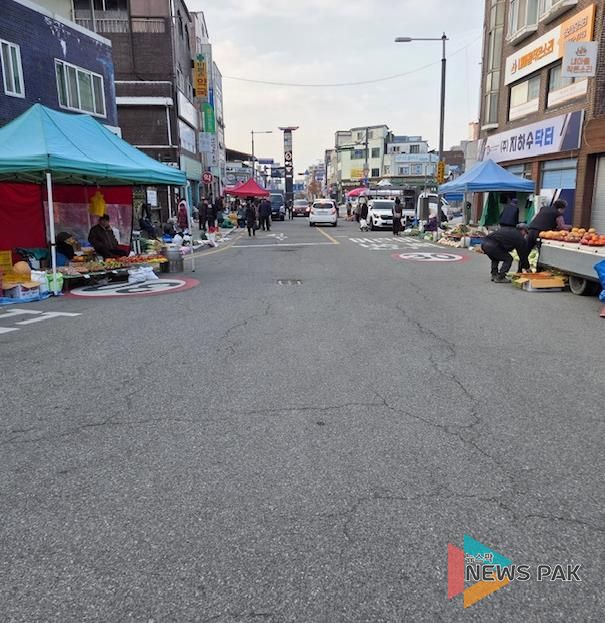 안성오일장 보행안전을 위해 노점 구획 정비에 나선다