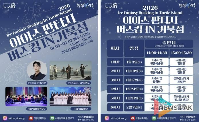 '아이스 판타지 버스킹 인 거북섬' 홍보물