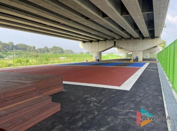 국도39호선 고가 하부(대장동)에 조성된 격파장